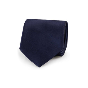 Blue navy silk satin hand made tie