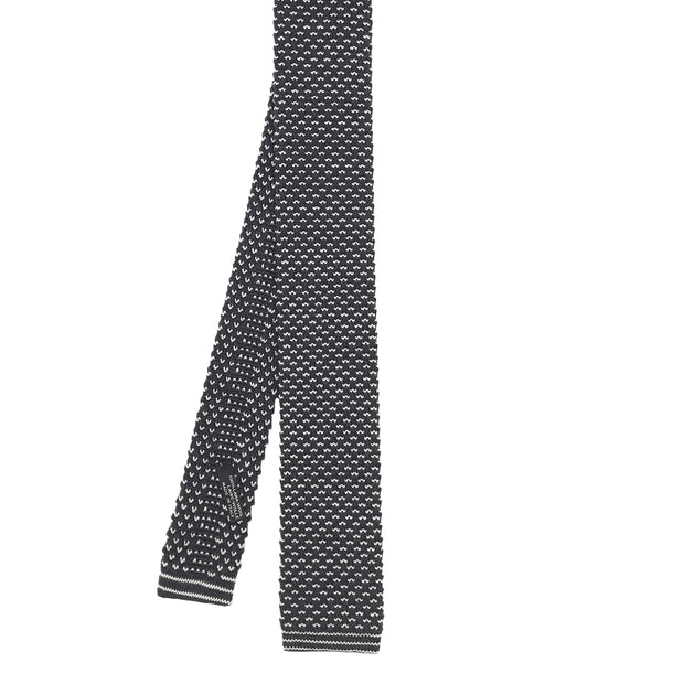 Dark grey wool knitted tie - Fumagalli 1891