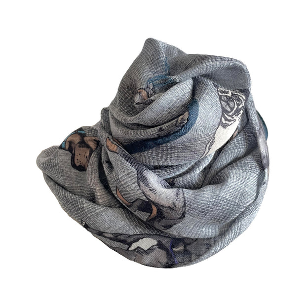Grey Dog Design printed cashmere scarf - Fumagalli 1891