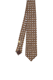 TOKYO - Brown little diamonds printed silk tie