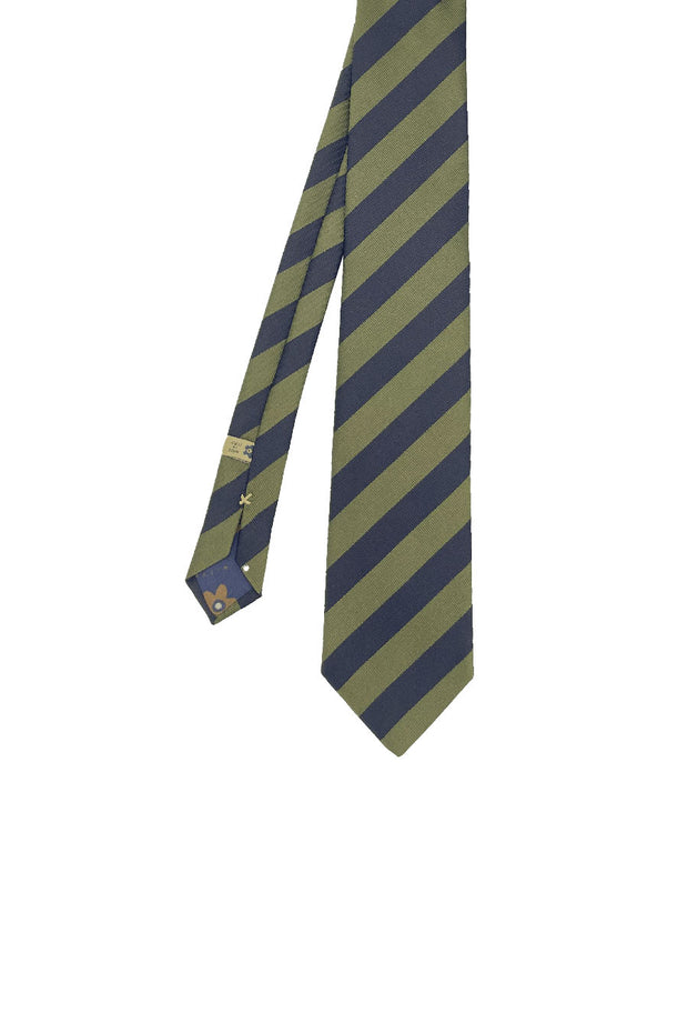 Cravatta extra lunga regimental 168 blu e verde - Fumagalli 1891