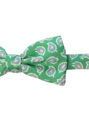 Green pink paisley printed ready tie bow tie  - FUMAGALLI 1891