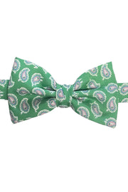 Green pink paisley printed ready tie bow tie  - FUMAGALLI 1891