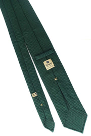 Green grenadine silk hand made unlined tie - Fumagalli 1891