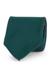 Cravatta verde tinta unita in seta sfoderata - Fumagalli 1891