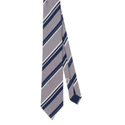 Grey and blue regimental classic silk hand made tie - Fumagalli 1891