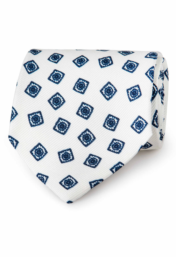 hand made printed square tie made with silk 