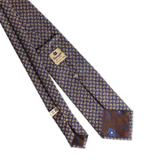 Blue fantasy paisley printed silk hand made archive tie - Fumagalli 1891