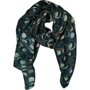 Blue vintage design printed hand made scarf