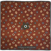 Bandana foulard rosso mattone con diamanti in seta-cotone 