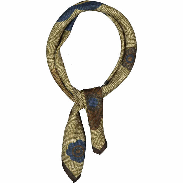 Bandana foulard in twill di seta con design macro floreale 