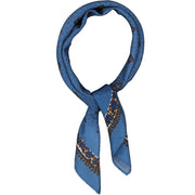 Light blue classical pattern silk handmade scarf 60-Fumagalli 1891