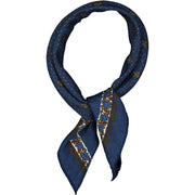 Bandana foulard modello classico blu in twill di seta 