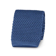 Light blue plain silk knitted tie - Fumagalli 1891