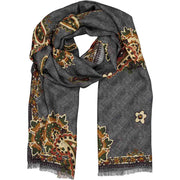 grey scarf with prince of wales background