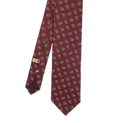 Cravatta in seta jacquard rossa con piccoli paisley- Fumagalli 1891