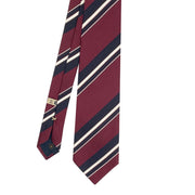 Cravatta in seta Vintage EXTRA raso rosso, blu e bianco - Fumagalli 1891