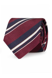 Cravatta in seta Vintage EXTRA raso rosso, blu e bianco - Fumagalli 1891