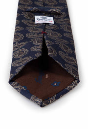 back of tie with brown inner lining and fumagalli logo