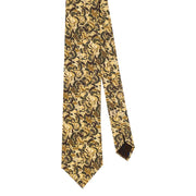 TOKYO - Cravatta stampata in seta beige con motivo vintage 
