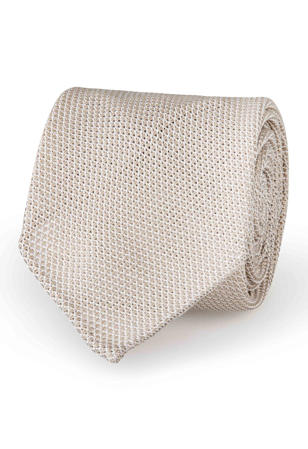 white grenadine silk tie with garza fina 