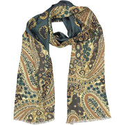 Little paisley & vintage macro paisley design fringed double face tubular silk scarf