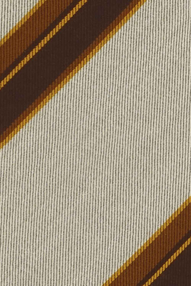 Regimental beige silk & wool hand made tie - Fumagalli 1891