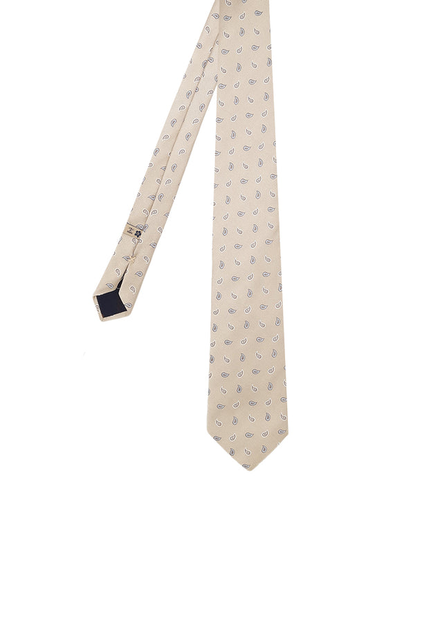 light grey jacquard tie with small paisley