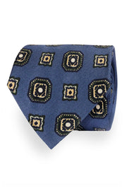 Silk blue patterned tie - Fumagalli 1891