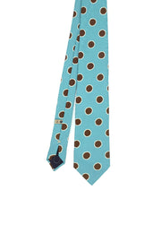 TOKYO - Cravatta stampata in seta azzurra con design classico