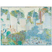 Blue and beige New York shawl - Fumagalli 1891