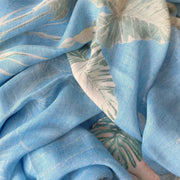 Scialo in cashmere ninfee azzurro - Fumagalli 1891