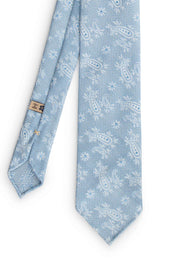 grenadine blue paisley unilined tie