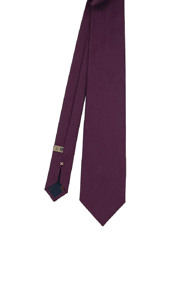Purple hand made jacquard different length silk tie