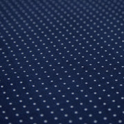 dark blue pocket square with small polka dots