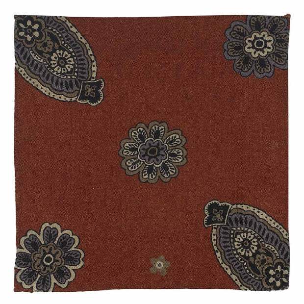 Fazzoletto in lana rosso mattone - Fumagalli 1891