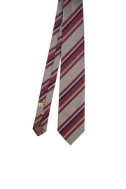 Purple and Grey striped silk hand made tie- Fumagalli 1891