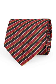 Cravatta in seta a righe rosse e nere- Fumagalli 1891