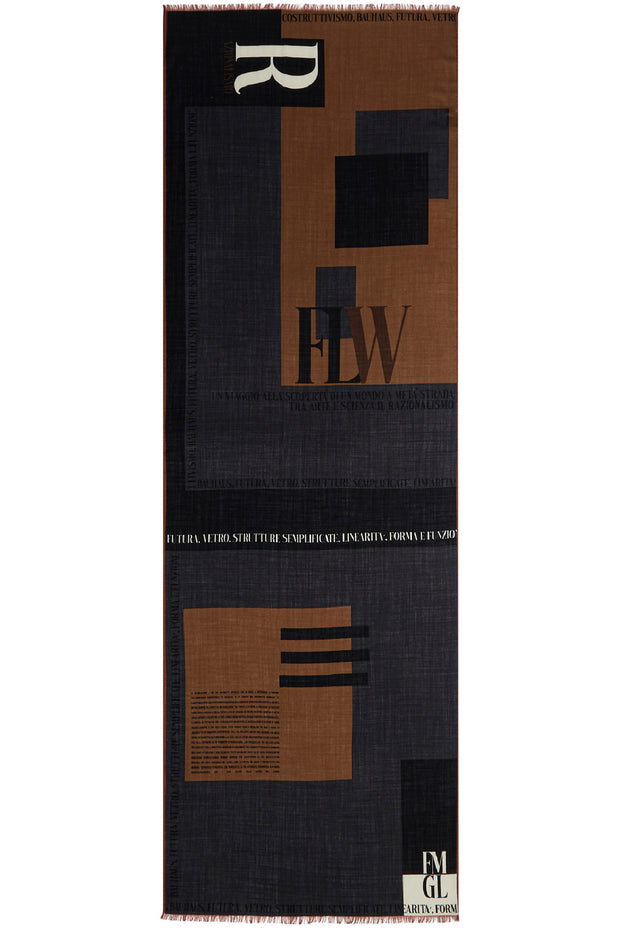 FLW brown rationalism scarf archives design