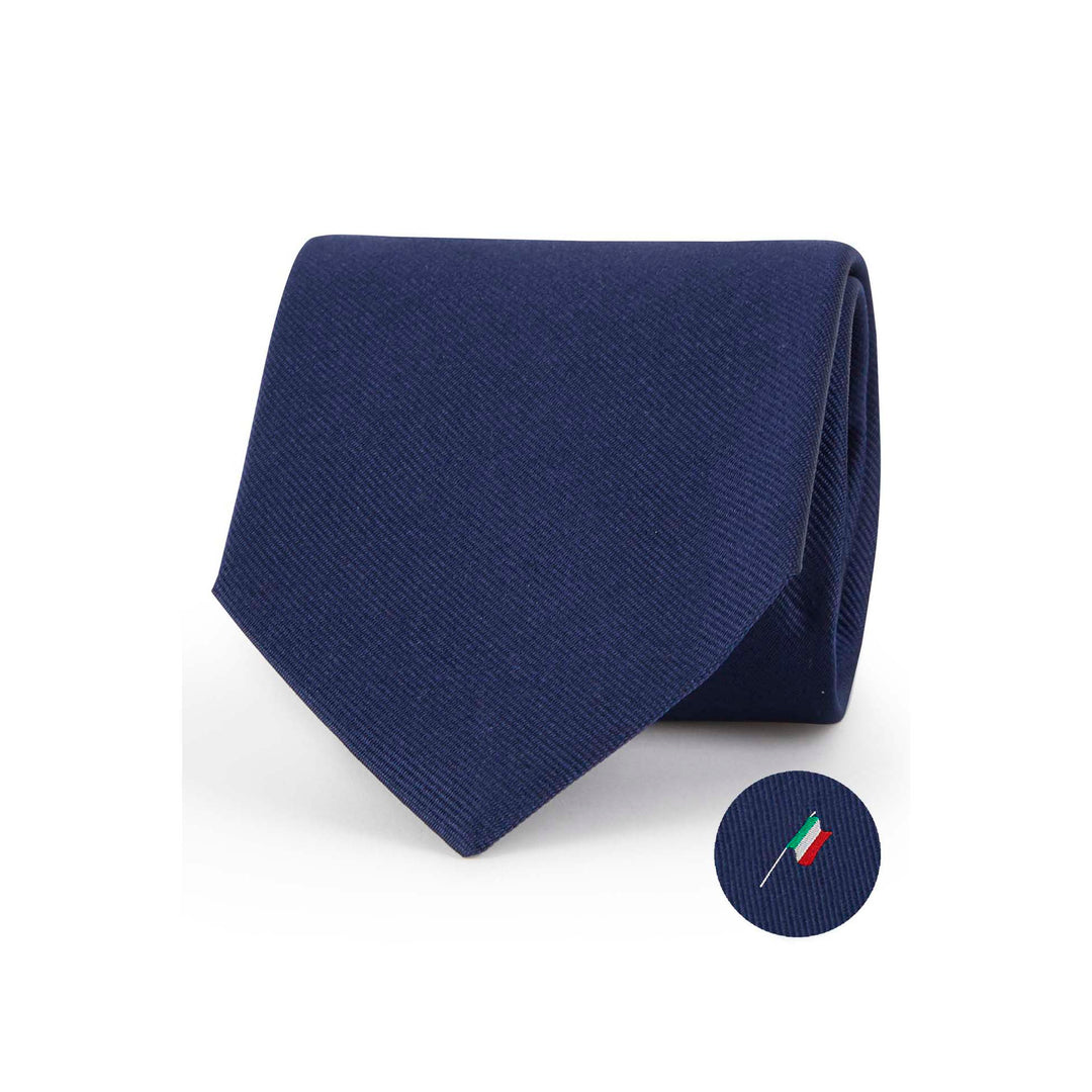 Massi Morino SET - Cravatta - dunkelblau uni/blu reale screziato