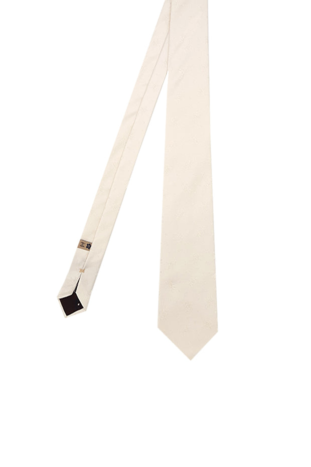 White cream jacquard tie