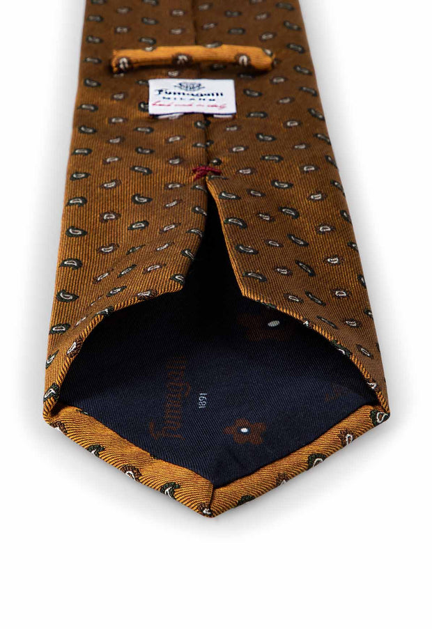 back of the tie with blue lining and fumagalli label
