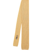 Yellow tightly woven silk knit tie - Fumagalli 1891